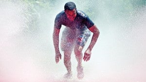 Firefighter Willie Holt participates in the Cold Water Challenge Friday at Fire Station 8. (Justin Sellers/The Vicksburg Post)