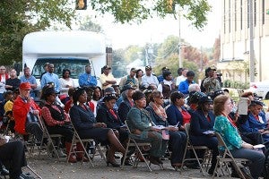 About 250 veterans and community members came out Tuesday morning for the Veterans Day ceremony at the Rose Garden. (Justin Sellers/The Vicksburg Post)