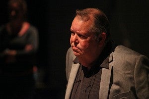 MENTOR: Director Jim Shirley gives guidance to actors Thursday during a dress rehearsal of “Oliver” at Parkside Playhouse Theatre. Shirley is celebrating his 35th year with the Vicksburg Theatre Guild.