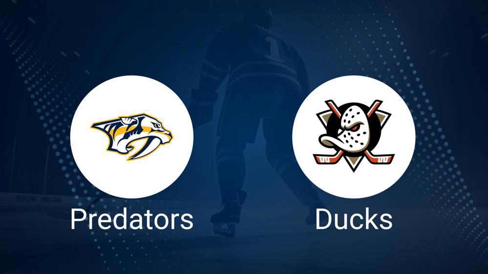 Predators vs. Ducks Injury Report Today - January 25